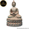 Tamas Brass Handcrafted Buddha Blessing with Sacred Kalash & Draped in Shawl Religious  Statue / Idol with Antique Finish (Brown) (Pack of 1)